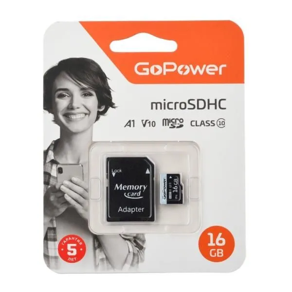 16GB GoPower MicroSDHC UHS-I U1 V10 class 10