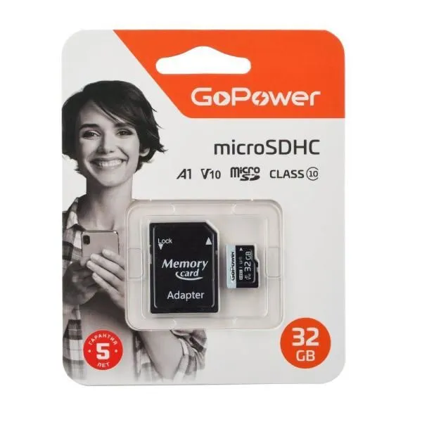 32GB GoPower MicroSDHC V10 class 10