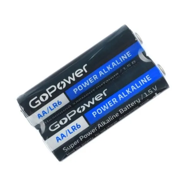 Батарейка AA LR6 алкалиновая GoPower (в пленке/2шт)
