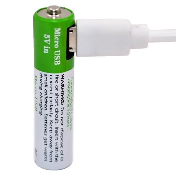 Аккумулятор AAА HR03 450mAh (блистер/2шт) с разъемом для зарядки