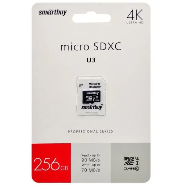 256GB SmartBuy MicroSDXC Pro UHS-I U3 class 10