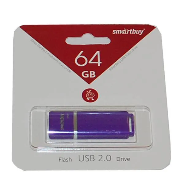 64GB USB 2.0 Flash Drive SmartBuy Quartz фиолетовый (SB64GBQZ-V)