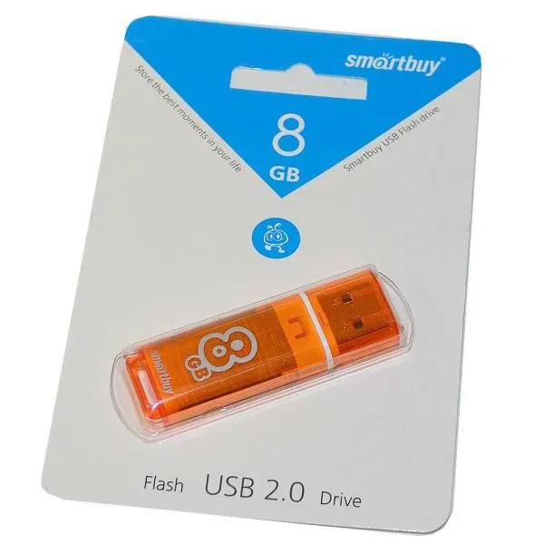 8GB USB 2.0 Flash Drive SmartBuy Glossy оранжевый (SB8GBGS-Or)