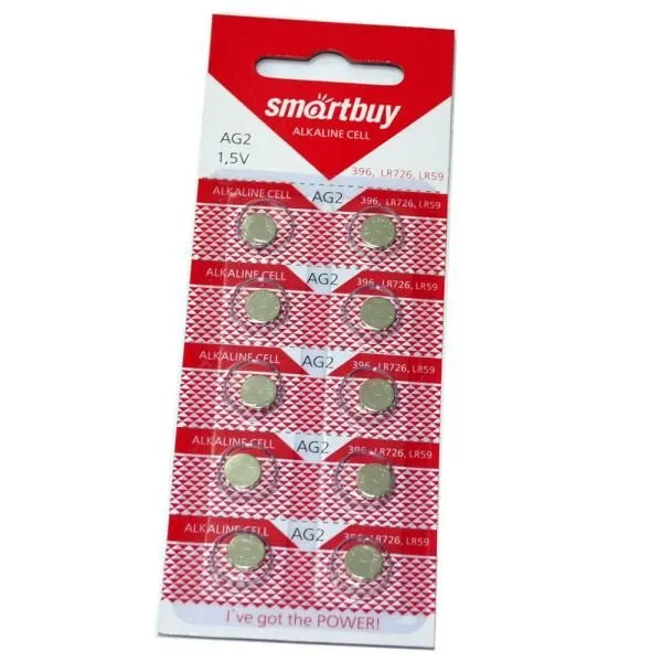 Батарейка AG2/LR726/LR59 часовая SmartBuy (блистер/10шт)