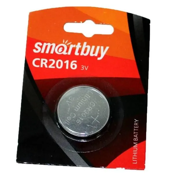 Элемент питания CR2016 литиевый SmartBuy (блистер/1шт) до 2027