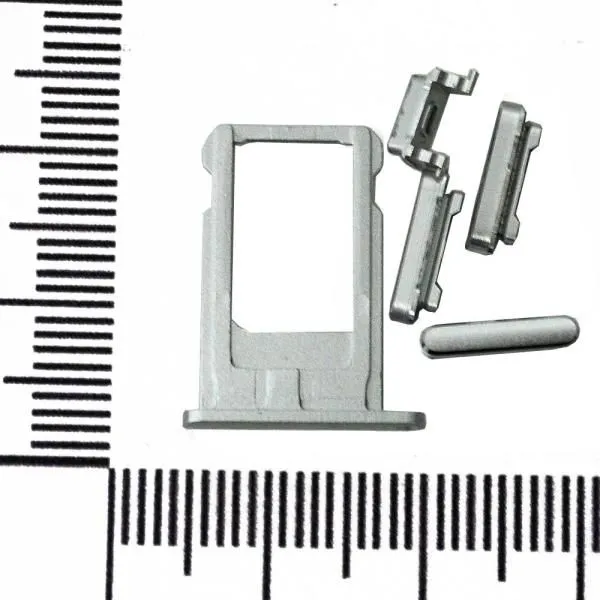 Комплект кнопок совместим с iPhone 6 (ON-OFF/ VOLUME/ MUTE/держатель сим) серебро