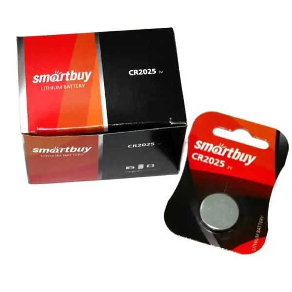 Элемент питания CR2025 литиевый SmartBuy (коробка/12шт)