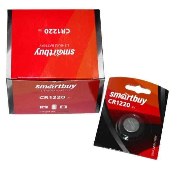Элемент питания CR1220 литиевый SmartBuy (коробка/12шт)