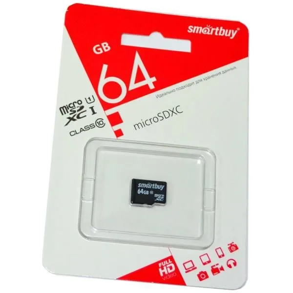 64GB SmartBuy MicroSDXC class 10 без адаптера