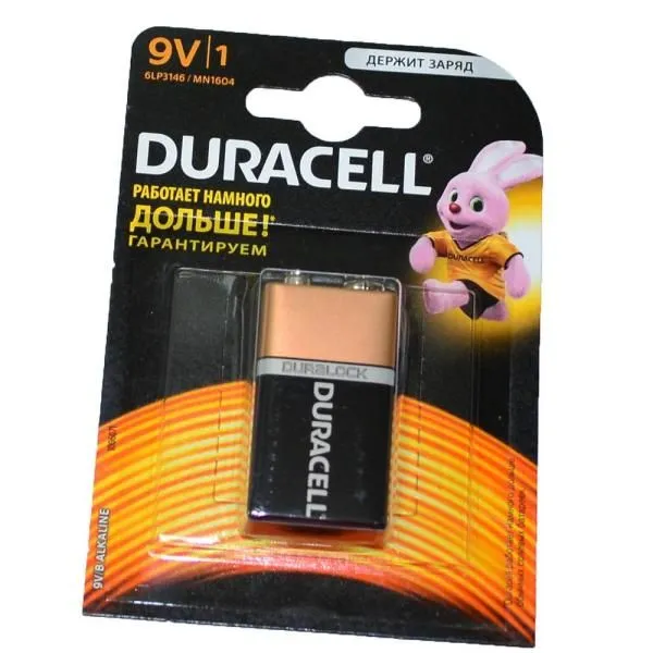 Батарейка 6LR61 Крона алкалиновая Duracell (блистер/1шт)