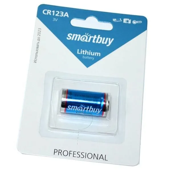 Элемент питания CR123A литиевый SmartBuy (блистер/1шт)
