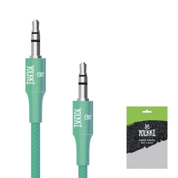 Кабель AUX YOLKKI Flute pack мятный (1м)