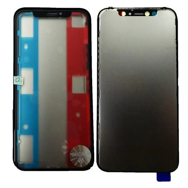Стекло совместим с iPhone X + OCA + рамка черный (олеофобное покрытие) orig Factory