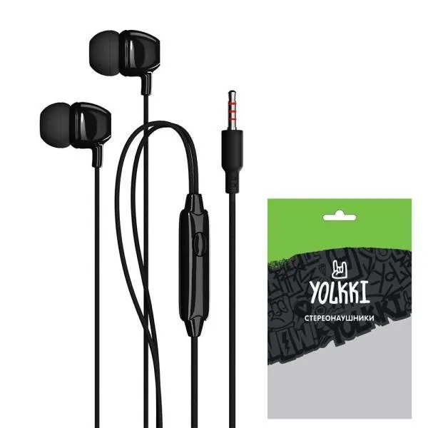 Наушники внутриканальные YOLKKI Pop 03 pack черный