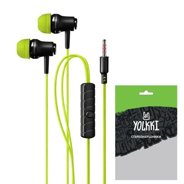 Наушники внутриканальные YOLKKI Pop 04 pack салатовый