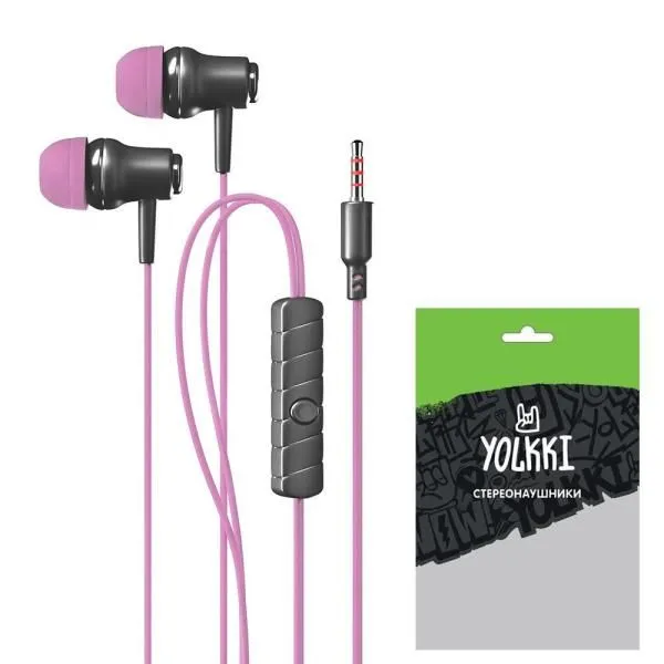 Наушники внутриканальные YOLKKI Pop 04 pack розовый