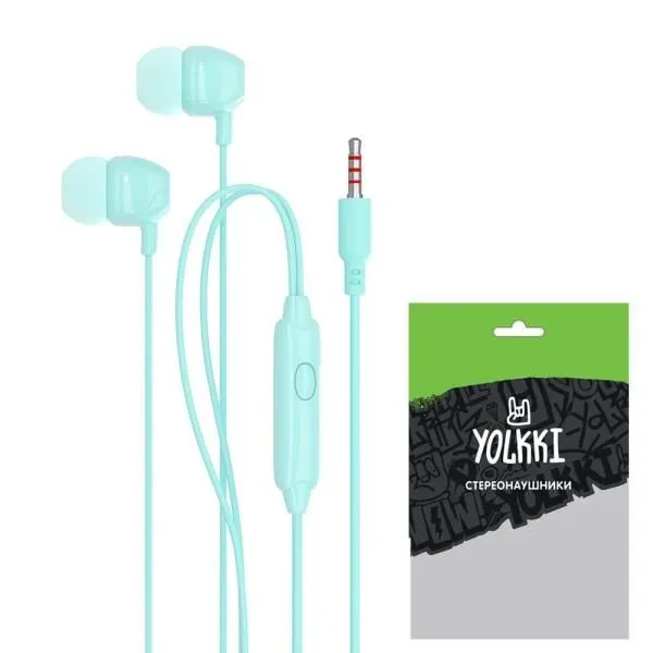 Наушники внутриканальные YOLKKI Pop 03 pack голубой