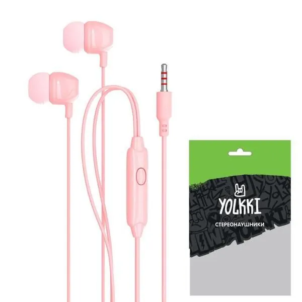 Наушники внутриканальные YOLKKI Pop 03 pack персиковый