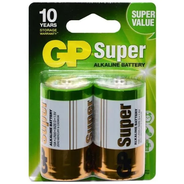 Батарейка LR20 алкалиновая GP Super (блистер/2шт)