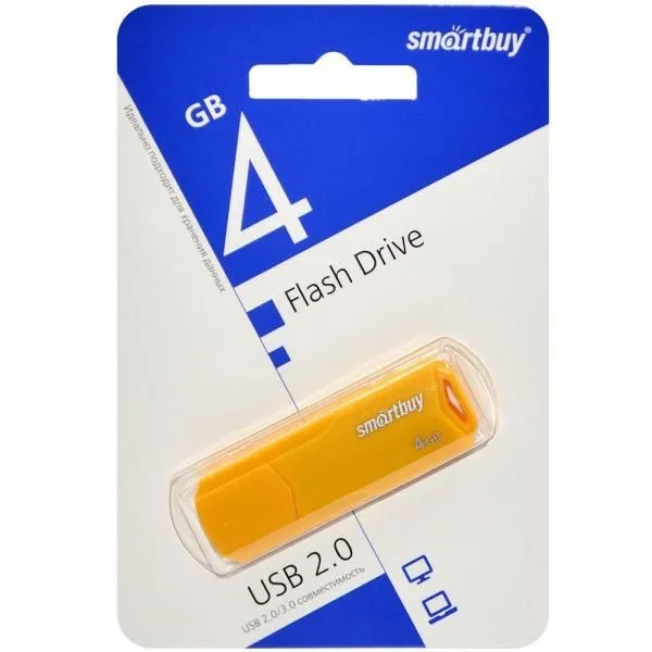 4GB USB 2.0 Flash Drive SmartBuy Clue желтый (SB4GBCLU-Y)