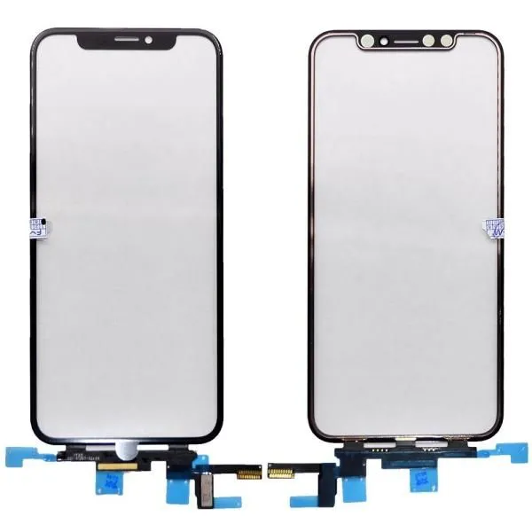 Тачскрин (Сенсор дисплея) совместим с iPhone X + OCA черный orig Factory (короткий шлейф)