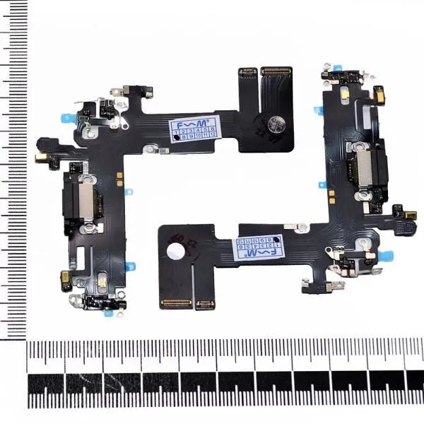 Шлейф совместим с iPhone 13 + разъем зарядки + микрофон черный