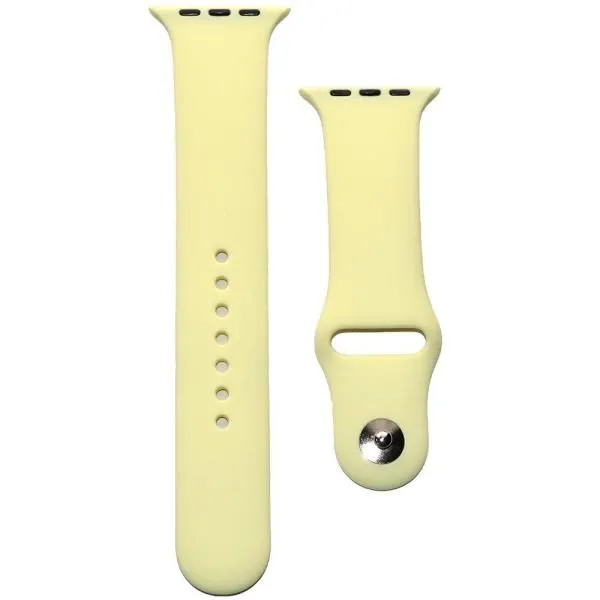 Ремешок совместим с Apple Watch (38/40/41 мм) силикон SM светло-желтый