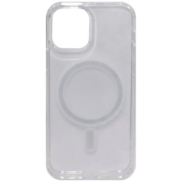Чехол - накладка совместим с iPhone 12/12 Pro (6.1") Clear Case (Клеар кейс), MagSafe cиликон+пластик прозрачный