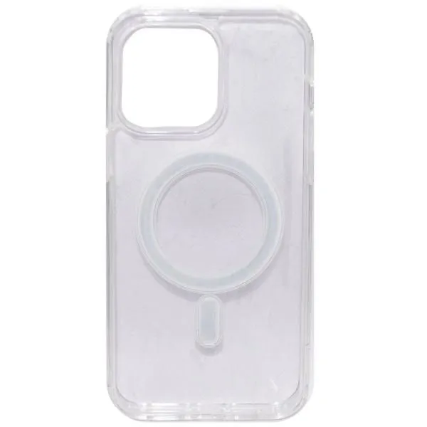 Чехол - накладка совместим с iPhone 14 Pro Max Clear Case (Клеар кейс), MagSafe, cиликон+пластик прозрачный