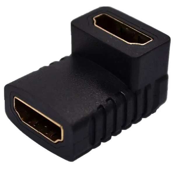 Переходник HDMI F - HDMI F угловой черный