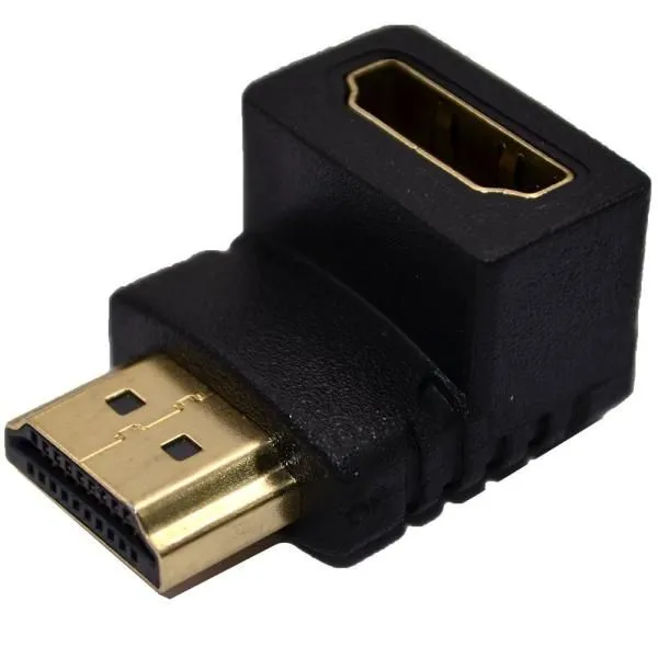 Переходник HDMI M - HDMI F угловой черный