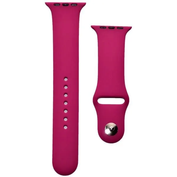 Ремешок совместим с Apple Watch (42/44/45/49 мм) силикон ML малиновый