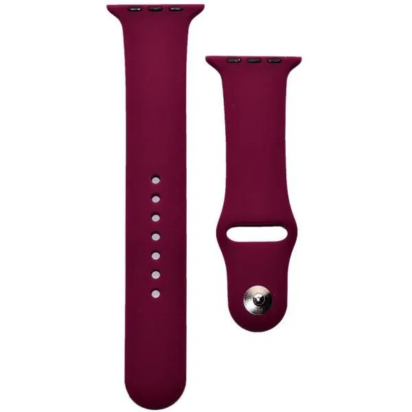 Ремешок совместим с Apple Watch (42/44/45/49 мм) силикон ML бургунди
