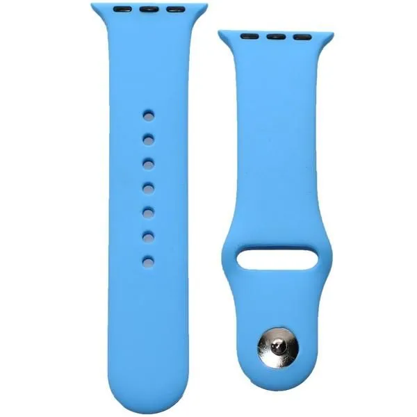 Ремешок совместим с Apple Watch (38/40/41 мм) силикон ML ярко-голубой