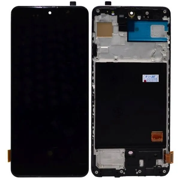 Дисплей совместим с Samsung SM-A515F/A516F/Galaxy A51/A51 5G + тачскрин в рамке черный OLED (orig size)