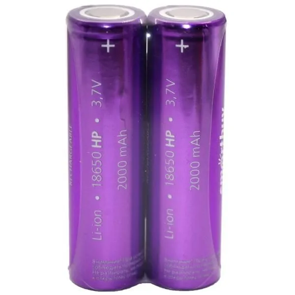 Аккумулятор SmartBuy 18650 2000mAh высокотоковый (в пленке/2шт)