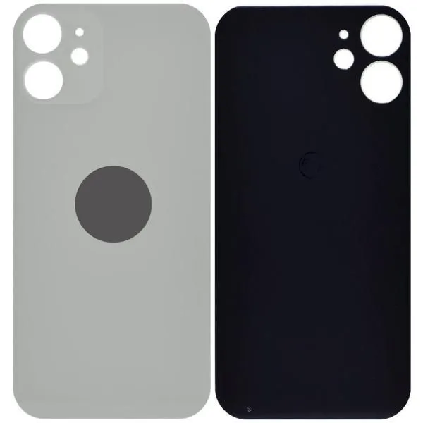 Стекло задней крышки совместим с iPhone 12 mini литое orig Factory белый (White)/увеличенный вырез камеры/