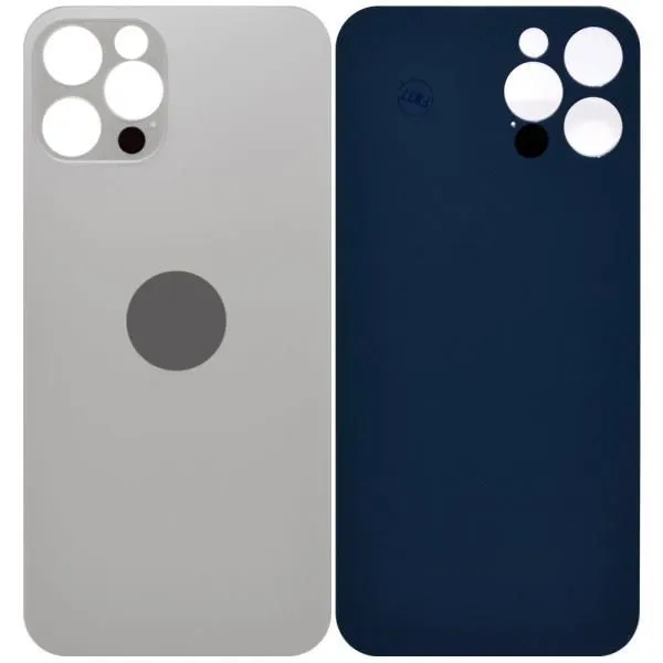 Стекло задней крышки совместим с iPhone 12 Pro orig Factory серебро (Silver)/увеличенный вырез камеры/