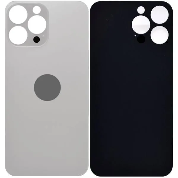 Стекло задней крышки совместим с iPhone 13 Pro Max orig Factory серебро (Silver) /увеличенный вырез камеры/