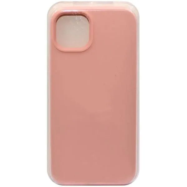 Чехол - накладка совместим с iPhone 15 Plus Soft Touch (Софт Тач) бледно-розовый 19 /с логотипом/