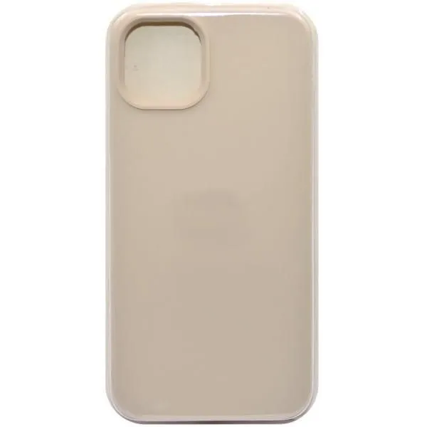 Чехол - накладка совместим с iPhone 15 Plus Soft Touch (Софт Тач) молочный 11 /с логотипом/