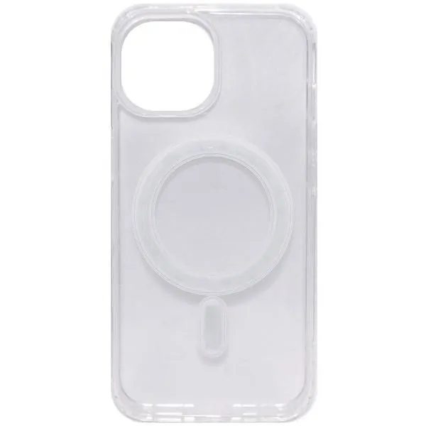 Чехол - накладка совместим с iPhone 15 Clear Case (Клеар кейс), MagSafe, cиликон+пластик прозрачный