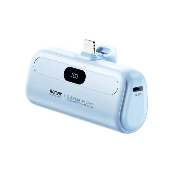 Аккумулятор внешний 5000mA REMAX Capsule RPP-633 (2A Lightning) голубой