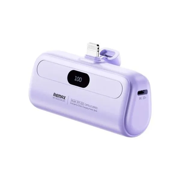 Аккумулятор внешний 5000mA REMAX Capsule RPP-633 (2A Lightning) фиолетовый