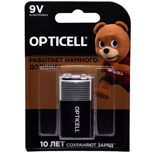 Батарейка 6LR61 Крона алкалиновая Opticell (блистер/1шт)