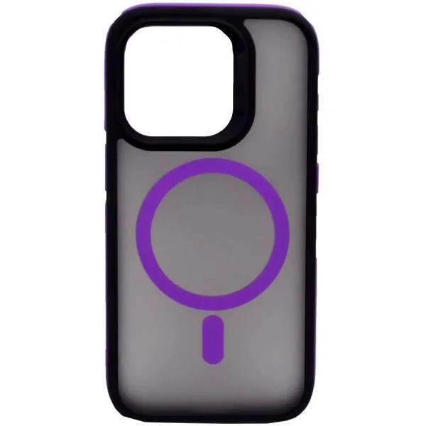 Чехол - накладка совместим с iPhone 14 Pro (6.1") Тайна, MagSafe (Магсейф), пластик+силикон фиолетовый