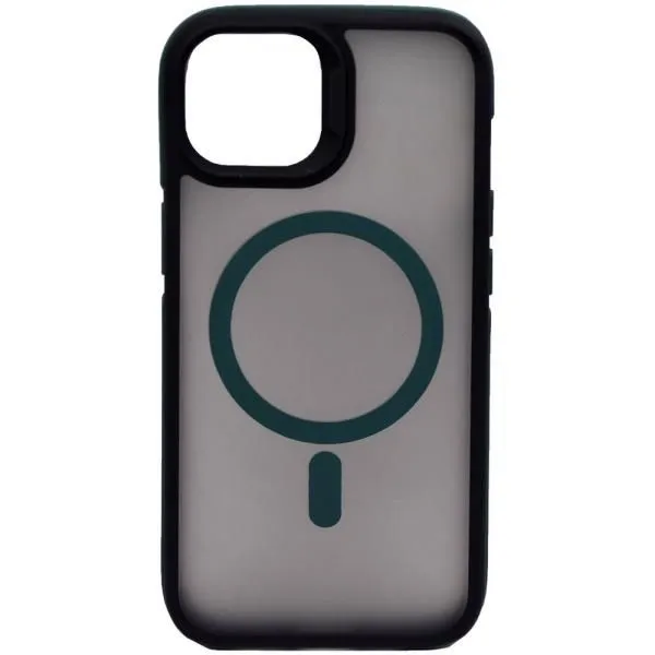 Чехол - накладка совместим с iPhone 11 Pro Max (6.5") Тайна, MagSafe (Магсейф), пластик+силикон зеленый