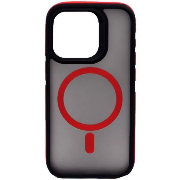 Чехол - накладка совместим с iPhone 14 Pro (6.1") Тайна, MagSafe (Магсейф), пластик+силикон красный