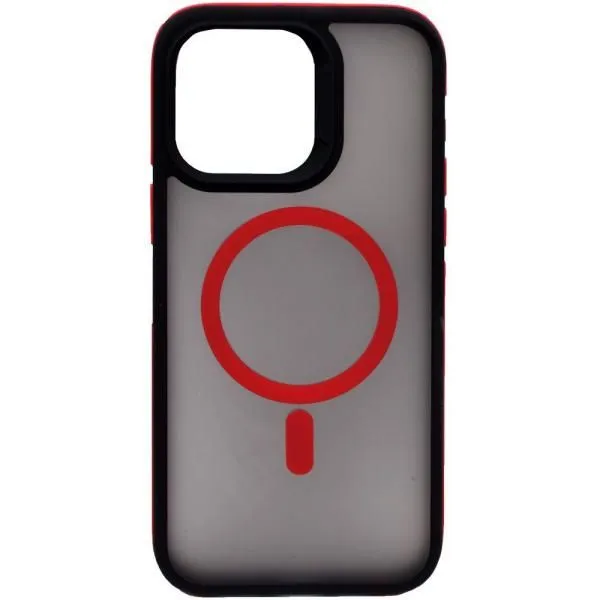 Чехол - накладка совместим с iPhone 13 Pro Max (6.7") Тайна, MagSafe (Магсейф), пластик+силикон красный