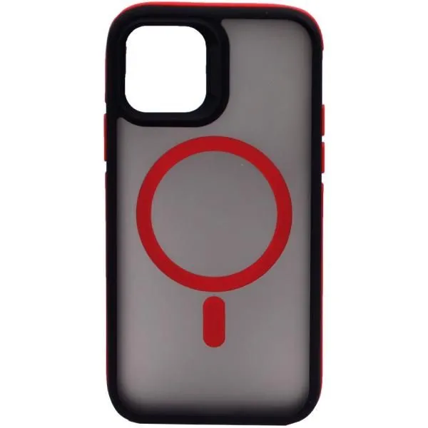 Чехол - накладка совместим с iPhone 11 Pro (5.8") Тайна, MagSafe (Магсейф), пластик+силикон красный/повр.уп./